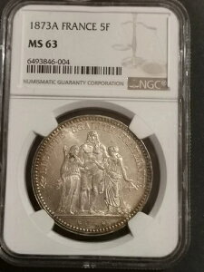 �t�����X 5�t���� 1873 A �G���L���[����� NGC MS 63�A�p�������ǁA