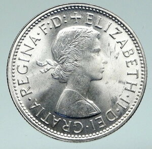 1960年 オーストラリア - 英国 エリザベス2世 シルバー フローリン 紋章コイン i91088