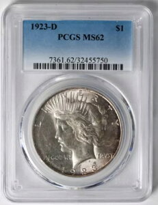 1923-D 1�h�� �s�[�X��� �f���o�[������ PCGS MS62