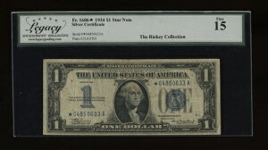 DBR 1934 $1 Vo[ t@j[obN STAR Fr. 1606* KV[ 15 VA *04850633A