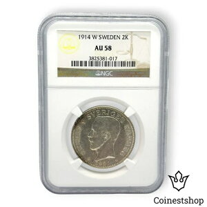 1914�N ���X�E�F�[�f�� 2�N���E����� NGC AU 58 �O�X�^�t5�� �a�t���G�b�W