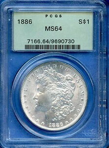 1886 P PCGS MS64 �����K����� 1�h�� �č������ǔ��s �R�C�� 1886-P MS-64 OGH