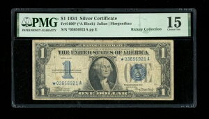 DBR 1934 $1 Vo[ t@j[obN STAR Fr. 1606* PMG 15 VA *03656921A