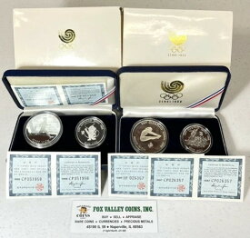 韓国 - 1988年ソウルオリンピック - プルーフ銀貨4枚セット! OGP & COA付き!