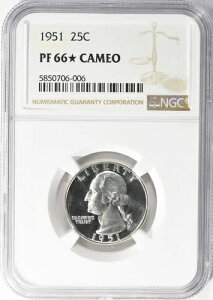 1951�N���V���g���N�H�[�^�[ NGC PF66 STAR�J���I �u�����A���g�z���C�g �X�|�b�g���X PR66�J���I