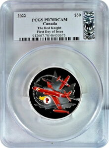 2022�N �J�i�_ 30�h�� �U�E���b�h�E�i�C�g 2�I���X .9999 �V���o�[ PCGS PR70 DCAM FDOI �u�����g�T�C������