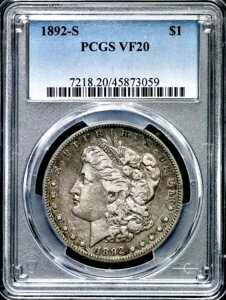 1892-S K 1h - PCGS VF20 - TtVXR CC580