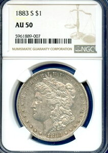 1883 S NGC AU50 K 1h č 󏭃L[fCgRC 1883-S AU-50