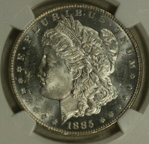 1885年モルガン・ダラー。1ドル。NGC MS64 PL。非常に魅力的な外観。