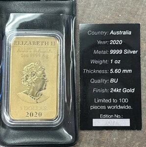 ���Ɋ󏭂ȃI�[�X�g�����A 1 �h�� 2020 �h���S���o�[ �J���[���C�Y 1 �I���X �V���o�[ .9999 #77/100