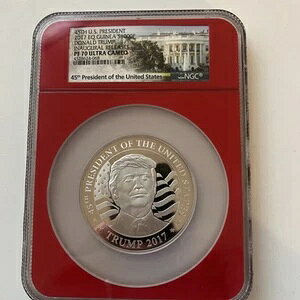 MAGA NGC PF-70 2017 EQ GUNIEA S1000F �t���� .999 �V���o�[ �g�����v�A�C�� ��