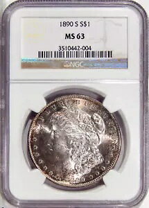 1890-S $1 NGC MS 63 ~ ͓IȂǂt̋␻Kh