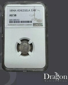 1894A �x�l�Y�G�� 1/4 �{���o�� - 25 �Z���e�B�� NGC AU58 �V�����E�{���o�����