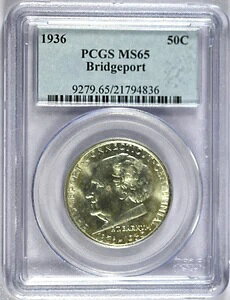 1936 PCGS MS65 �u���b�W�|�[�g �N���V�b�N �V���o�[ �L�O�n�[�t �h�� - �f���炵������!!