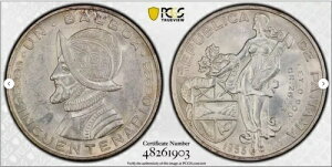 :1953 1-�o���{�A 50���N�L�O �p�i�} �`���C�X PCGS MS63 ���A R6 ���[�|�b�v �n�C�O���[�h