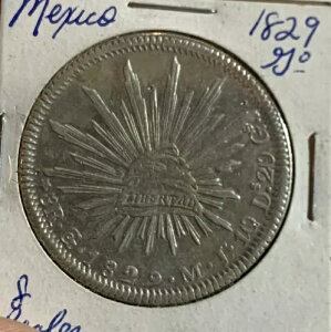 1829 メキシコ 8 レアル 銀貨 AU ですが傷があります。