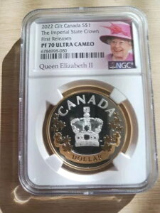 2022年 ギルト カナダ $1 インペリアル ステート クラウン NGC PF 70 ウルトラ カメオ シルバー 1オンス?????