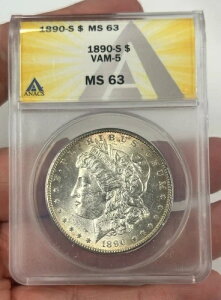 1890-S �����K���E�_���[ $1 MS 63 ANACS �x�^�[�E�f�[�g VAM-5�B#7876
