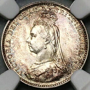 1889 NGC MS 66 �r�N�g���A�E�}�E���f�B 3�y���X �O���[�g�u���e����� (22080901C)