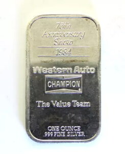 󏭂 .999  75th Ann Western Auto Champion 1984ALbh# ST-33