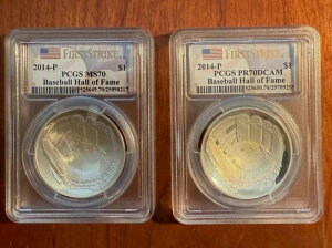 �č� 2014-P �싅�a������V���o�[�h���Z�b�g PCGS PR70 & MS70 �F��