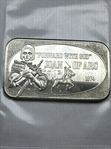 1974�N USSC *Forward With God* (Joan Of ARC) �� 1�I���X .999 �t�@�C���o�[ US Silver Corp