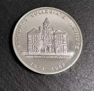 希少!1967年 セント・トーマス・カレッジ・インスティテュート同窓会 カナダ100周年記念メダル シルバー