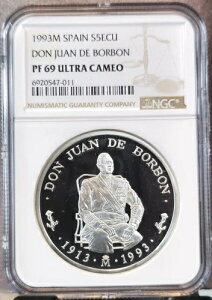 1993�N �X�y�C�� �V���o�[ 5 ECU �h���E�t�@���E�f�E�{���{�� NGC PF 69 �E���g���J���I ���A �g�b�v�|�b�v 1