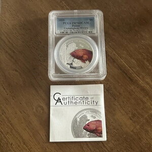 �p���I 2016 $5 �Z�t�@���t�H���X �~�j�A�[�^ 1 �I���X .999 �V���o�[ �J���[ PCGS PR-70DCAM�B