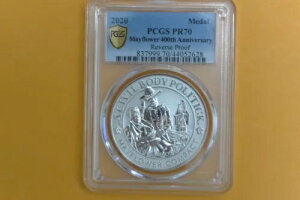 2020年 メイフラワー号沈没400周年記念メダル PCGS PR70 リバースプルーフ