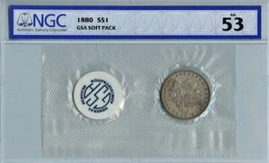 1880�N �����K���E�_���[ GSA �\�t�g�p�b�N S$1 NGC AU53