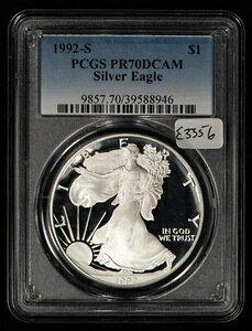 1992-S 1�I���X �V���o�[ �A�����J���C�[�O�� �v���[�t�R�C�� - PCGS PR 70 DCAM - SKU-E3356