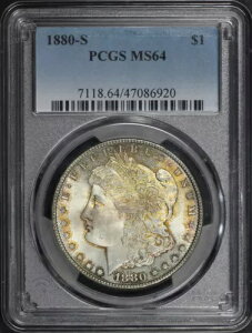 1880-S ���[�K�� �_���[ PCGS MS-64 �O���[�� & �T���Z�b�g �q���[ �g�[�j���O!