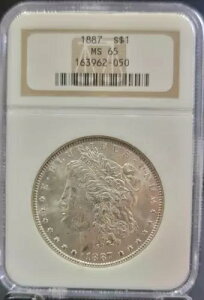 1887年 モルガン銀貨 NGC MS 65。魅力的で派手な、ファッティホルダー 送料無料