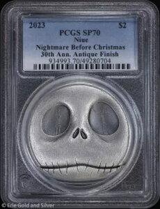 2023�N �j�E�G 2�h�� 1�I���X �V���o�[ �A���e�B�[�N �i�C�g���A�[�E�r�t�H�A�E�N���X�}�X 30���N PCGS SP 70