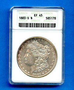 1883 S ANACS EF45 �����K����� 1�h�� �č������� ���A�L�[ 1883-S EF-45 XF45