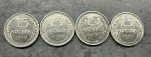 1927-1930 �N�� 15 �R�y�C�J��݃R�C���̃Z�b�g�B
