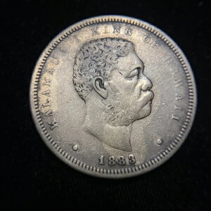 1883年 ハワイ王国 ハーフドル チョイス VF キングカラカウア シルバー 50セント オファー