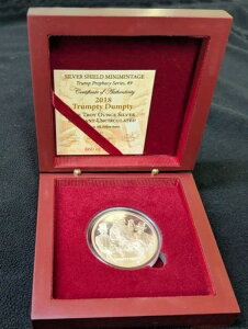 2018年 トランプティ・ダンプティ ラストワン 1オンス ブリリアント BU シルバー ラウンド ディスプレイケース付き