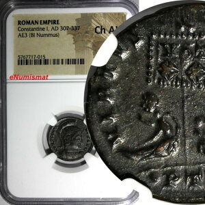 [}鍑 RX^eBkX 1  AD 307-337 AE3 BI Nummus NGC Ch AU (015)