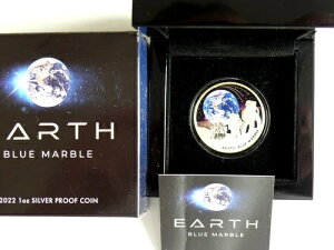 ニウエ 1ドル 2022年 アース - ブルーマーブル、アーチ型、1オンス シルバー、750枚