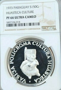 1973 パラグアイ シルバー 150 ギャラニ ワステカ カルチャー NGC PF 66 ウルトラ カメオ 希少