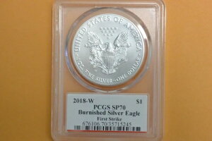 2018�N W �o�[�j�b�V���h �V���o�[ �C�[�O�� PCGS SP70 �W�����E�}�[�J���e�B �t�@�[�X�g�X�g���C�N