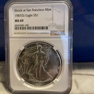 1987�N (S) �V���o�[�C�[�O�� NGC MS69 �T���t�����V�X�R�����ǔ��s �N���V�b�N�u���E�����x��