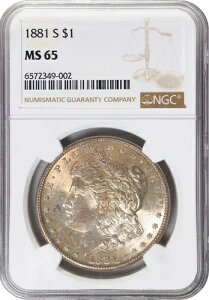 アメリカ モルガン銀貨 1ドル 1881-S NGC: MS65 #C552