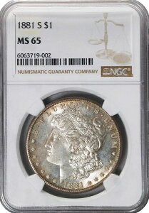アメリカ モルガン銀貨 1ドル 1881-S NGC: MS65 #C549