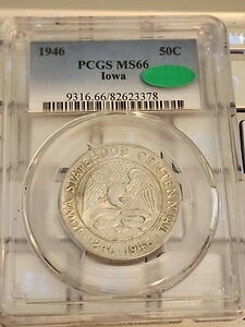1946�N�A�C�I���L�O�n�[�t�h�� 50�Z���g PCGS MS66 CAC-SEE STORE WW2���_��
