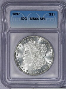 1897 �N ���[�K�� �V���o�[ �_���[ $1 ICG MS64 SPL - PL �ɋ߂�!