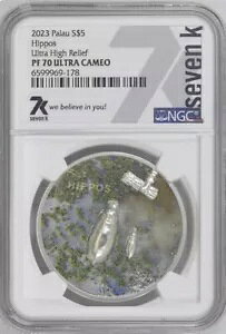 7k Metals Hippos Split Views 2023 �p���I 1�I���X .999 �V���o�[ UC PF70 NGC 2022 ����