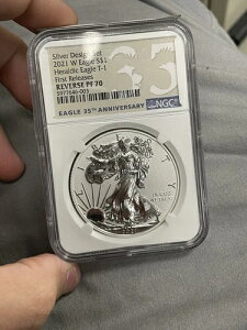 2021-W (Rev PF70) ���o�[�X�v���[�t �A�����J���V���o�[�C�[�O�� NGC (�^�C�v1) �f�U�C�i�[�R�C��